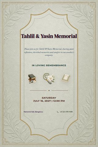 Tahlil & Yasin Memorial invitation preview