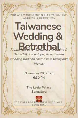 Taiwanese Wedding & Betrothal invitation design preview