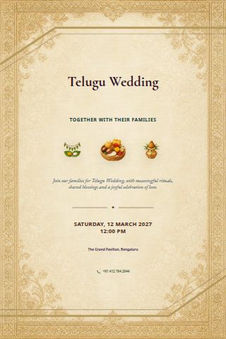 Telugu Wedding invitation preview