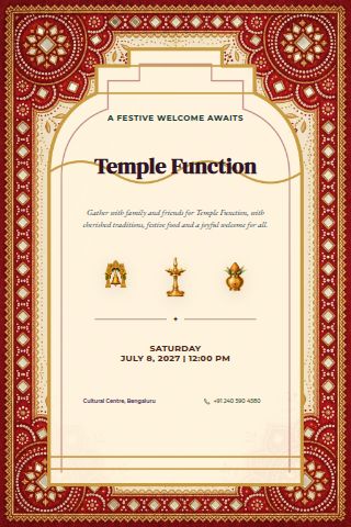 Temple Function invitation preview