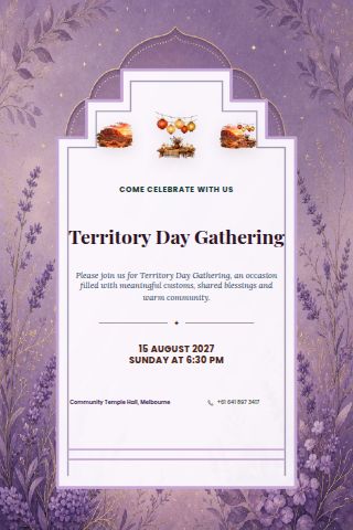 Territory Day Gathering invitation preview