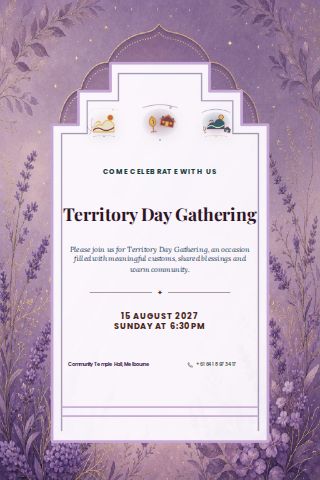 Territory Day Gathering invitation design preview
