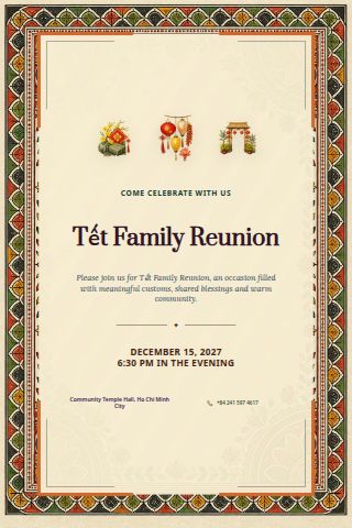 Tết Family Reunion invitation preview