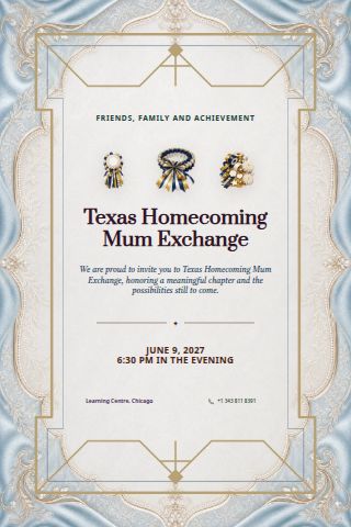 Texas Homecoming Mum Exchange invitation preview