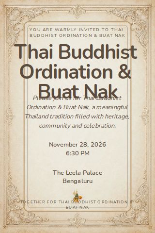 Thai Buddhist Ordination & Buat Nak invitation design preview