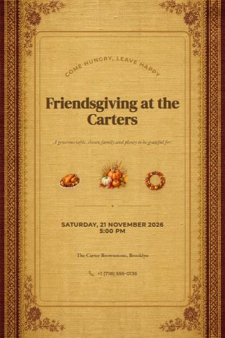 Thanksgiving & Friendsgiving invitation preview