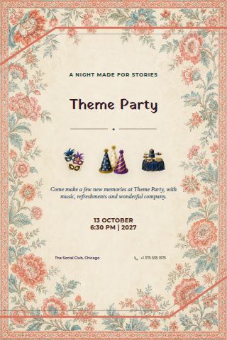 Theme Party invitation preview