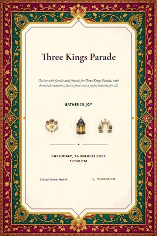 Three Kings Parade invitation preview