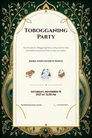 Tobogganing Party invitation preview