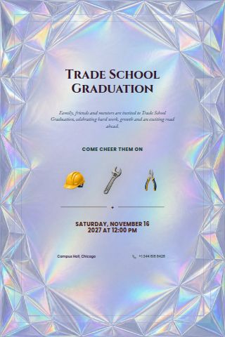Trade School Graduation invitation preview