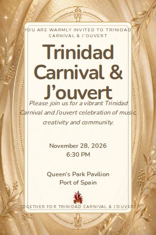 Trinidad Carnival & J’ouvert invitation design preview