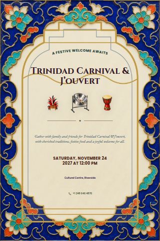 Trinidad Carnival & J’ouvert invitation preview