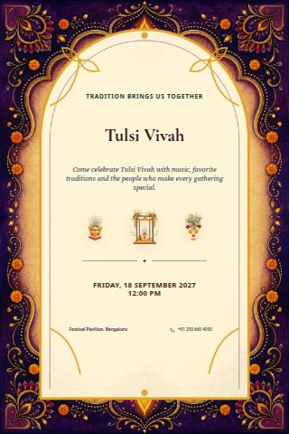 Tulsi Vivah invitation preview
