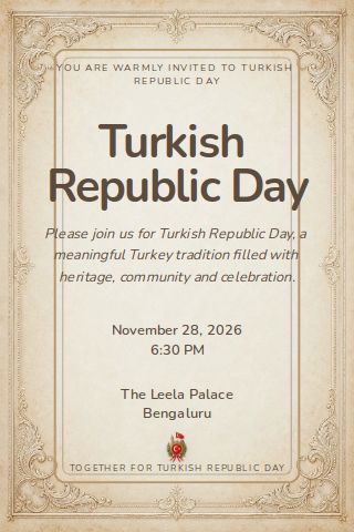 Turkish Republic Day invitation design preview