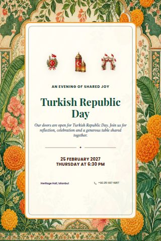 Turkish Republic Day invitation preview