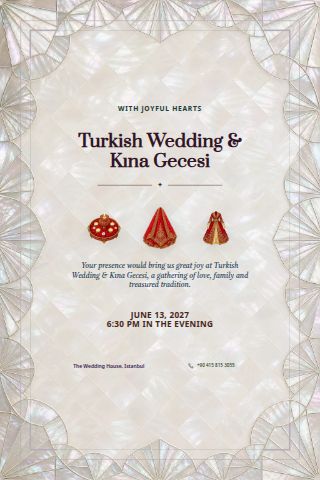 Turkish Wedding & Kına Gecesi invitation preview