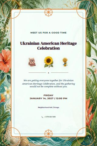 Ukrainian American Heritage Celebration invitation preview