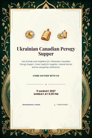 Ukrainian Canadian Perogy Supper invitation preview