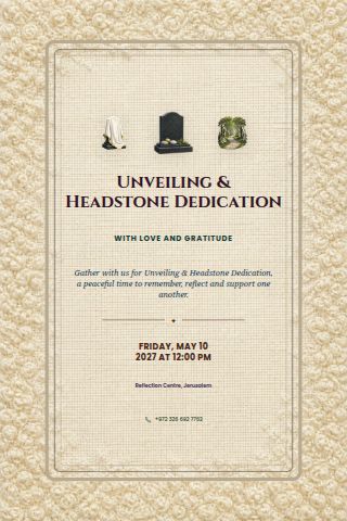 Unveiling & Headstone Dedication invitation preview