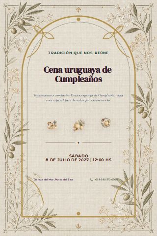 Uruguayan Adult Birthday Dinner invitation preview