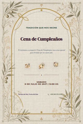 Adult Birthday Dinner invitation design