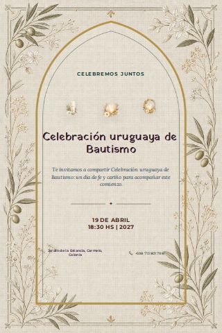 Uruguayan Baptism Celebration invitation preview
