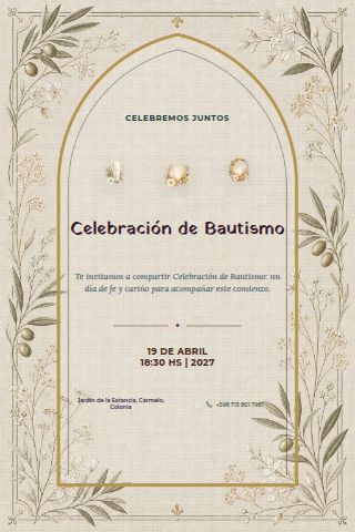 Baptism Celebration invitation design preview