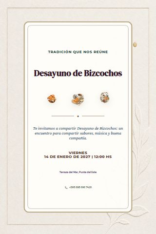 Bizcocho Breakfast invitation design