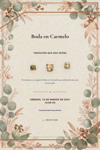 Carmelo Vineyard Wedding invitation design
