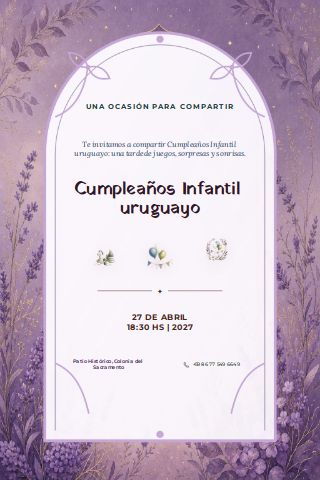 Uruguayan Children's Birthday invitation preview