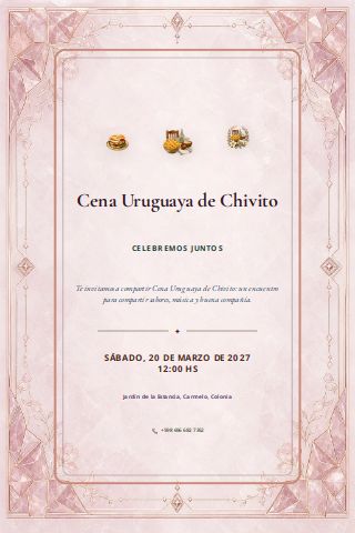 Uruguayan Chivito Dinner invitation preview