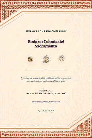 Colonia Courtyard Wedding invitation design