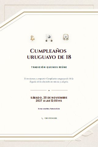 Uruguayan Eighteenth Birthday invitation preview