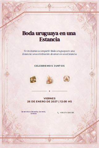 Uruguayan Estancia Wedding invitation design