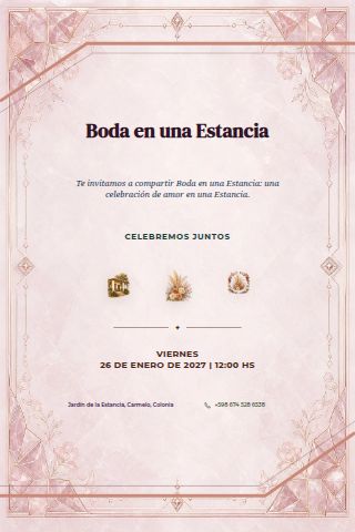 Estancia Wedding invitation design
