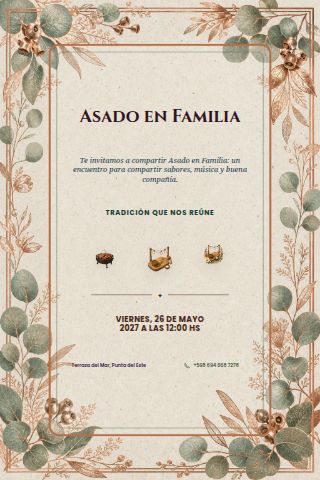 Family Asado invitation design preview