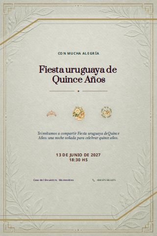 Uruguayan Fiesta de Quince invitation preview