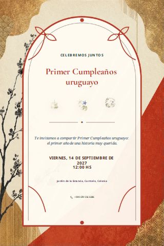 Uruguayan First Birthday invitation preview