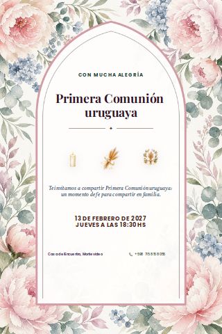 Uruguayan First Communion invitation preview