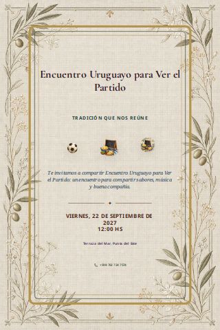Uruguayan Football Watch Party invitation preview