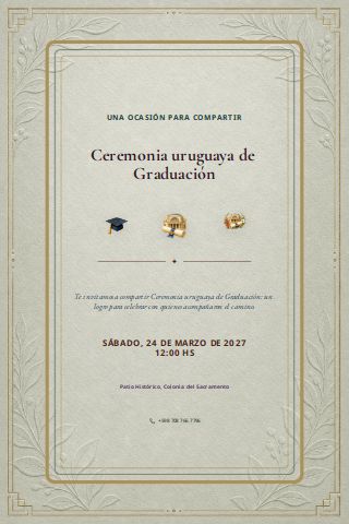 Uruguayan Graduation Ceremony invitation preview