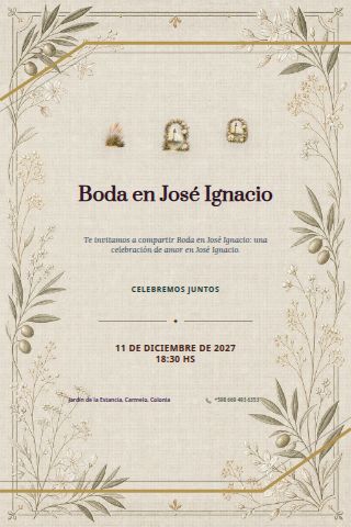 José Ignacio Coastal Wedding invitation design