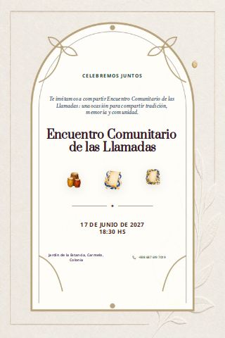 Uruguayan Llamadas Community Gathering invitation preview