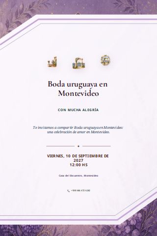 Uruguayan Montevideo City Wedding invitation design