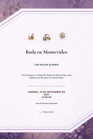 Montevideo City Wedding invitation design preview