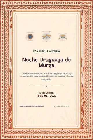 Uruguayan Murga Night invitation design preview