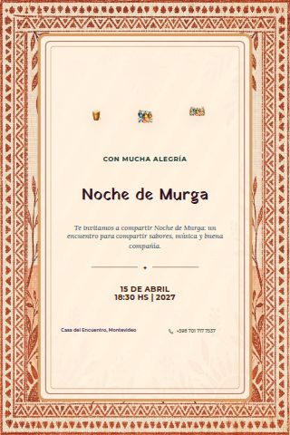Murga Night invitation design