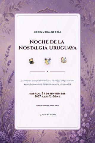 Uruguayan Nostalgia Night invitation preview