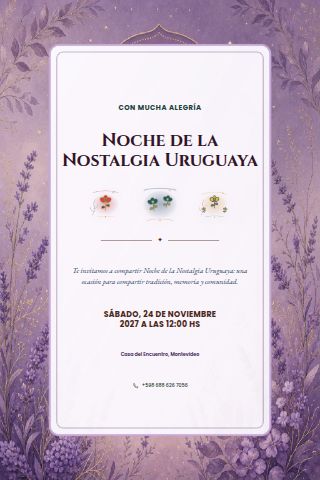 Uruguayan Nostalgia Night invitation design preview