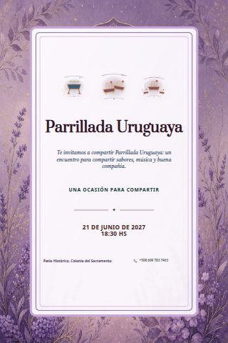 Uruguayan Parrillada invitation design preview